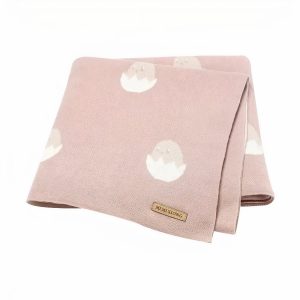 Couverture bébé mailles douces motif poussin