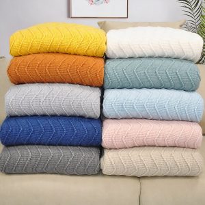 Couverture tricot zigzag